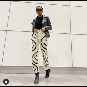 Cider Spray on Smiley Face Jeans